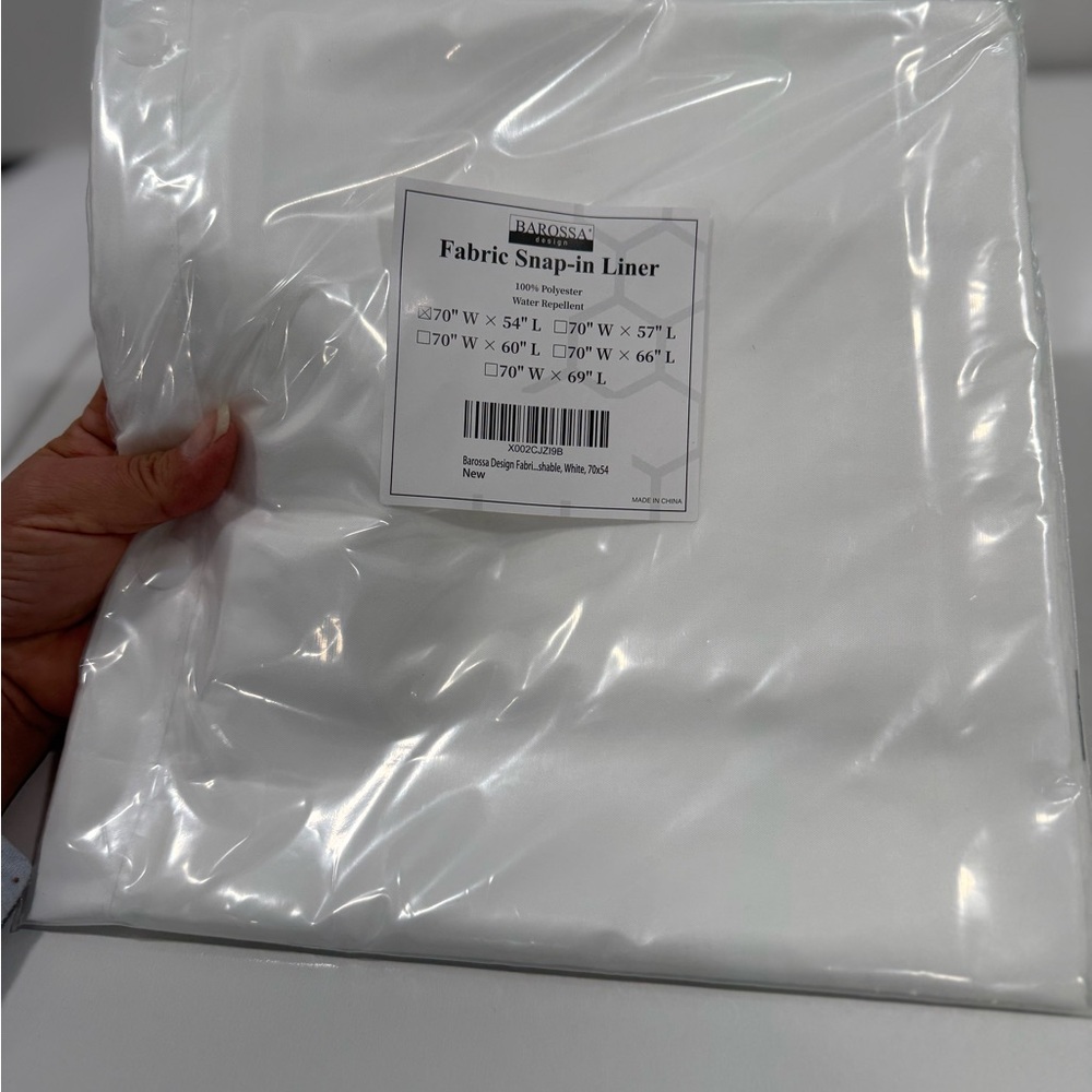 BUNDLE Barossa Fabric Snap-in Shower Liner & Clear Shower Curtain liner PEVA